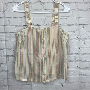 Madewell NWT Rainbow Striped Tank Top Size Small